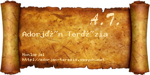 Adorján Terézia névjegykártya